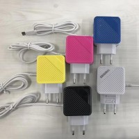 LED light Universal travel charger adapter mobile phone charger with V8 android micro USB cable